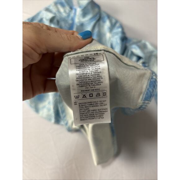 Adidas L Ultimate365 Printed 1/4 Zip Mock Semi Blue Burst Outerwear Athletic - Picture 5 of 8